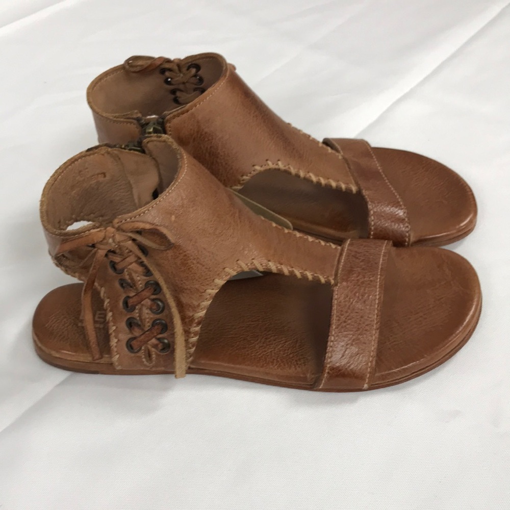 Bed Stu Brown Leather Lace-Up Gladiator Sandals
